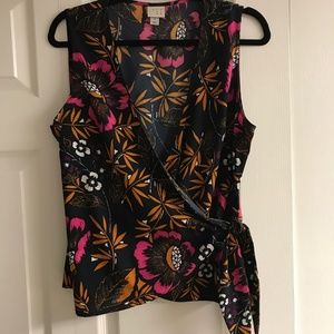 Sleeveless Wrap Blouse